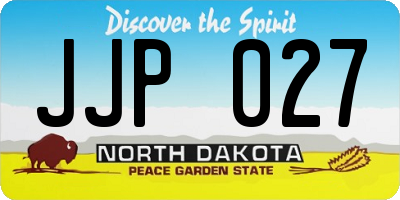 ND license plate JJP027