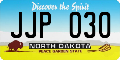 ND license plate JJP030