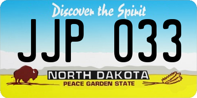 ND license plate JJP033