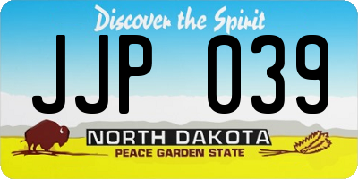 ND license plate JJP039
