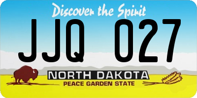 ND license plate JJQ027