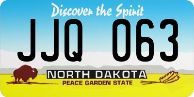ND license plate JJQ063