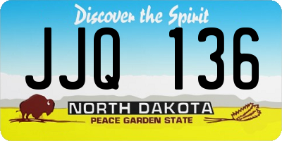 ND license plate JJQ136