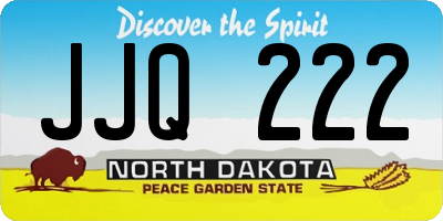 ND license plate JJQ222