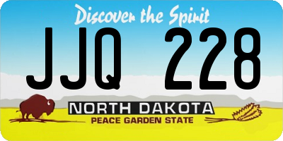 ND license plate JJQ228