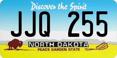 ND license plate JJQ255