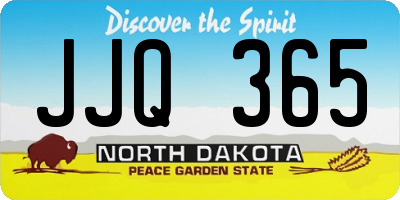 ND license plate JJQ365