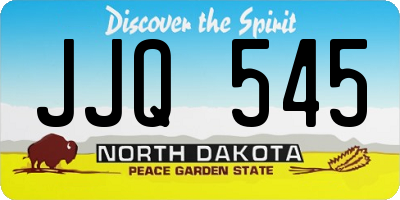 ND license plate JJQ545