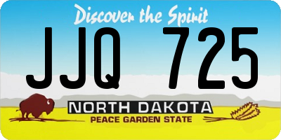 ND license plate JJQ725