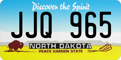 ND license plate JJQ965