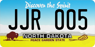 ND license plate JJR005