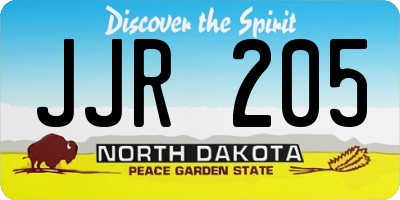 ND license plate JJR205