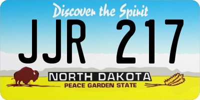 ND license plate JJR217