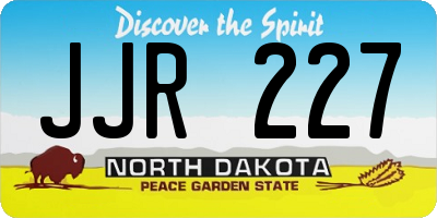 ND license plate JJR227