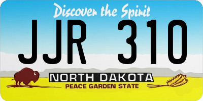 ND license plate JJR310
