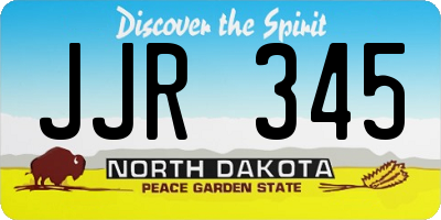 ND license plate JJR345