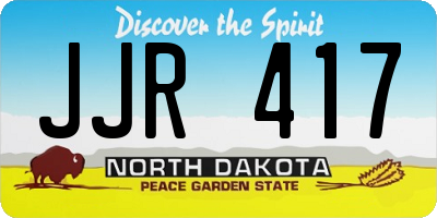 ND license plate JJR417