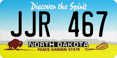 ND license plate JJR467