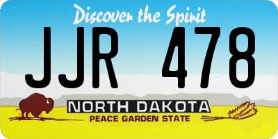 ND license plate JJR478