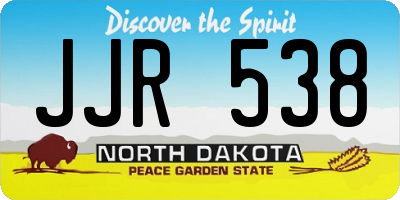 ND license plate JJR538