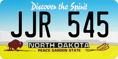 ND license plate JJR545