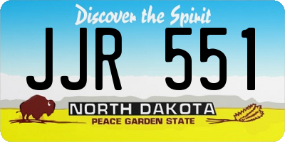 ND license plate JJR551