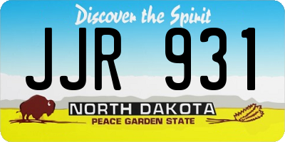 ND license plate JJR931