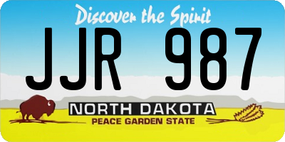 ND license plate JJR987