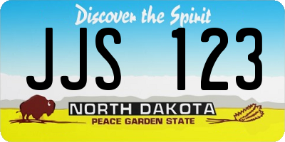 ND license plate JJS123