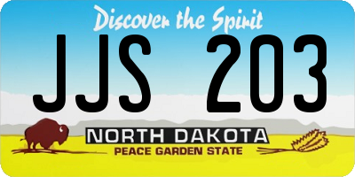 ND license plate JJS203