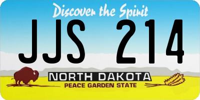 ND license plate JJS214