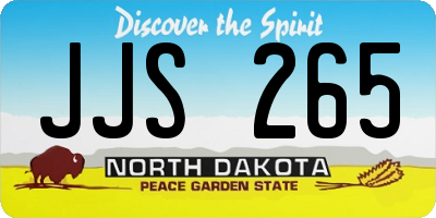 ND license plate JJS265