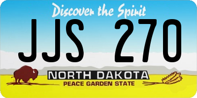 ND license plate JJS270