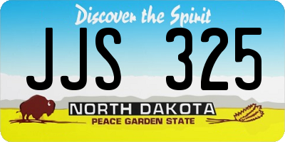 ND license plate JJS325