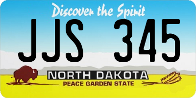 ND license plate JJS345