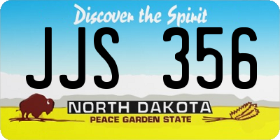 ND license plate JJS356