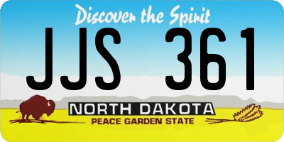 ND license plate JJS361