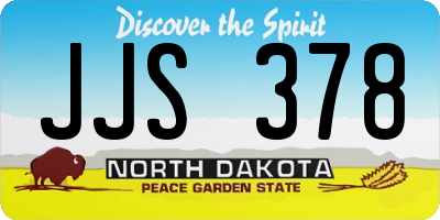 ND license plate JJS378