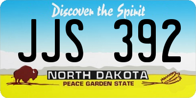 ND license plate JJS392