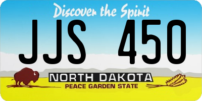 ND license plate JJS450