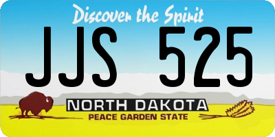 ND license plate JJS525