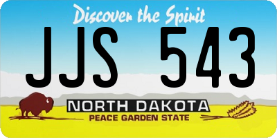ND license plate JJS543