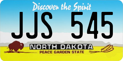 ND license plate JJS545