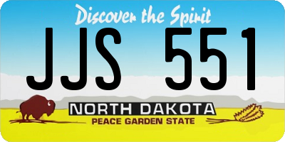 ND license plate JJS551