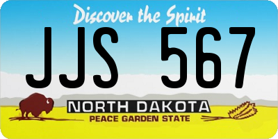 ND license plate JJS567