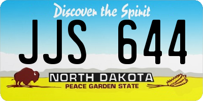 ND license plate JJS644