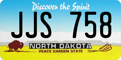 ND license plate JJS758