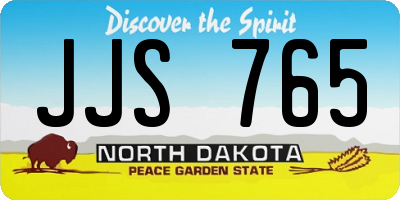 ND license plate JJS765