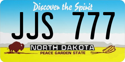 ND license plate JJS777