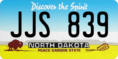 ND license plate JJS839